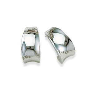 Sterling Silver Concave Shiny Hoops